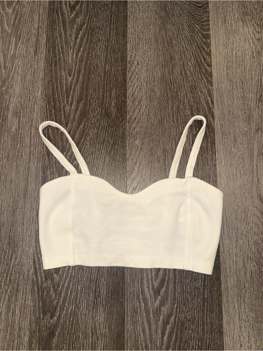 Brandy Melville White Bandeau Bralette with Thin Straps
